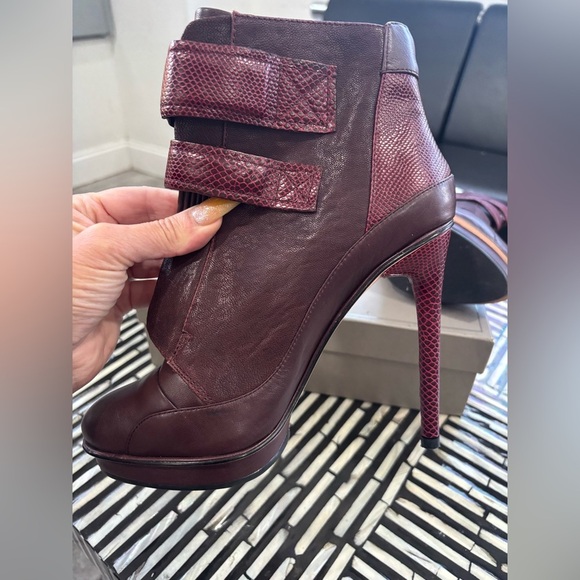 Authentic BCBG Max Azria Ma-Night Burgundy Ankle Boots-Retails $395 - Picture 6 of 9